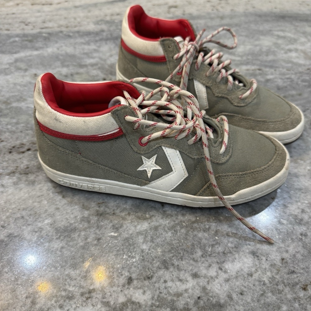 Converse Fast Break Pro Mid All Star Olive Green Army Red Sneakers Sz Womens 6.5